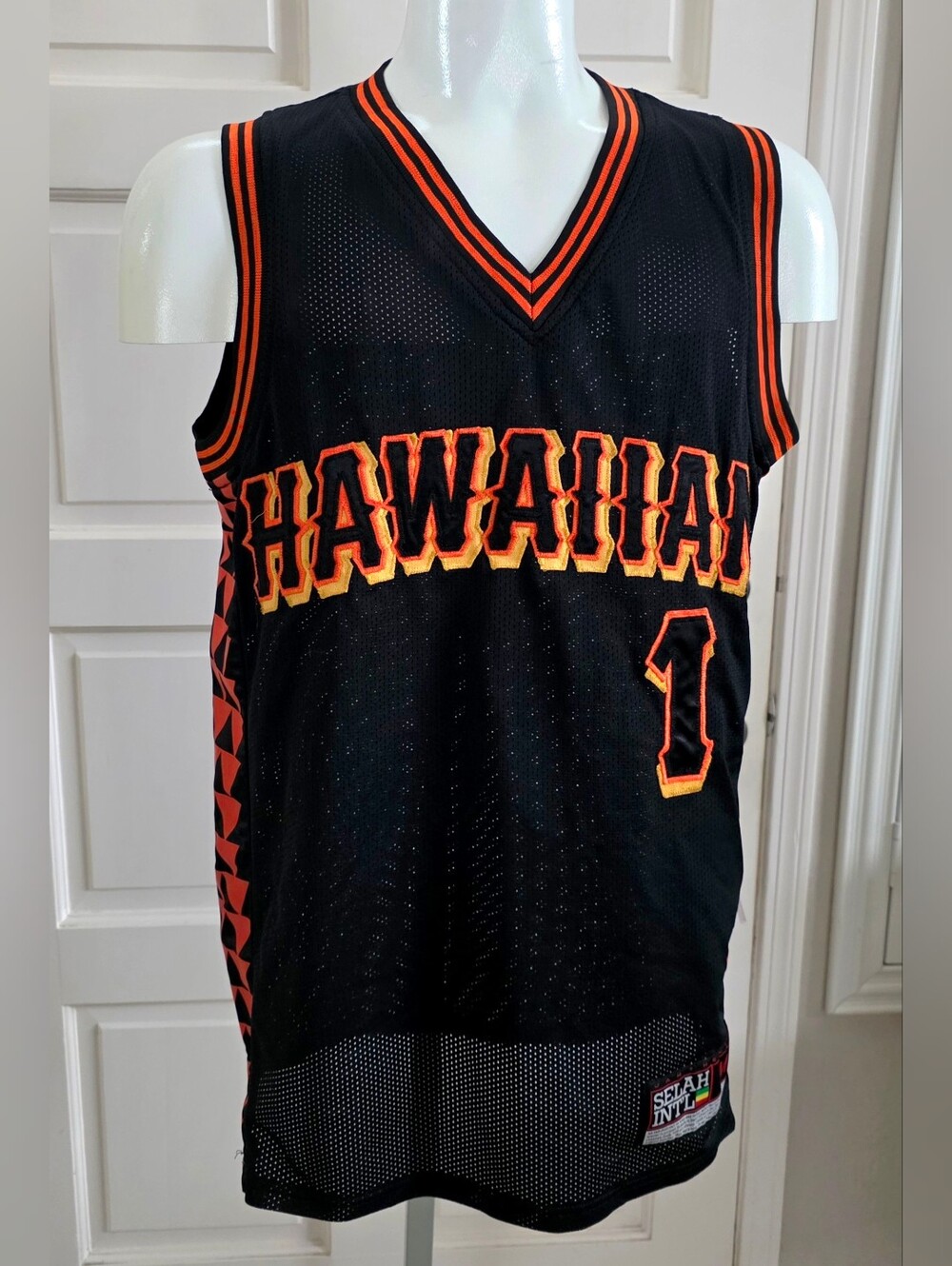 Selah Intl Jersey Mens Hawaiian #1 Aloha Rastafari Basketball Jersey Reggae SZ M